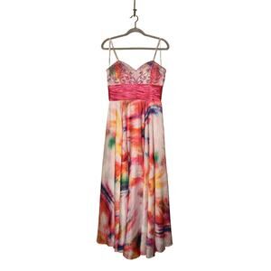 FAVIANA COUTURE NEW $378 Strapless Maxi Dress w/ Beaded Bodice Size 12